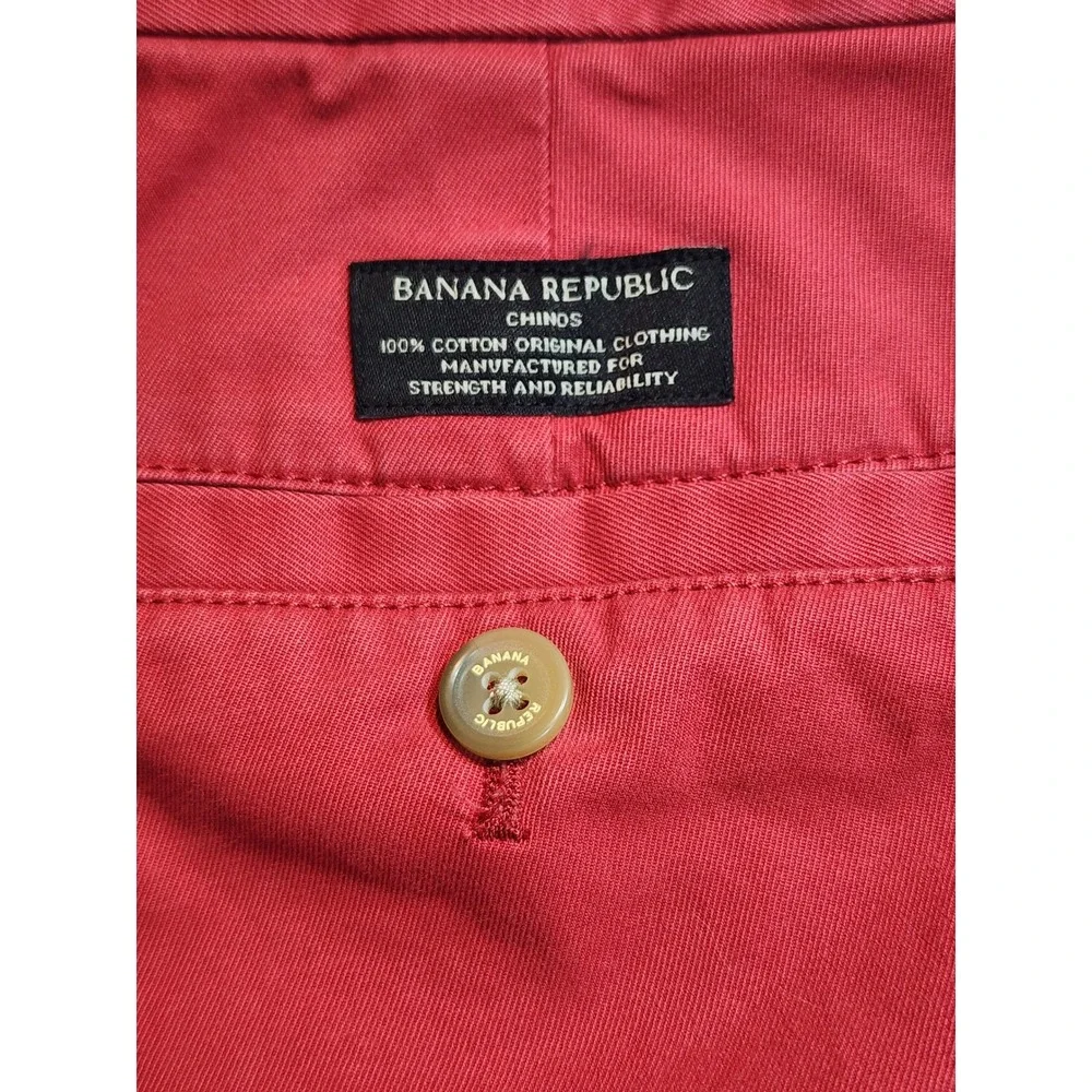 Banana Republic Emerson Chino Mens 34x34 Red Straight Leg Cotton Pants